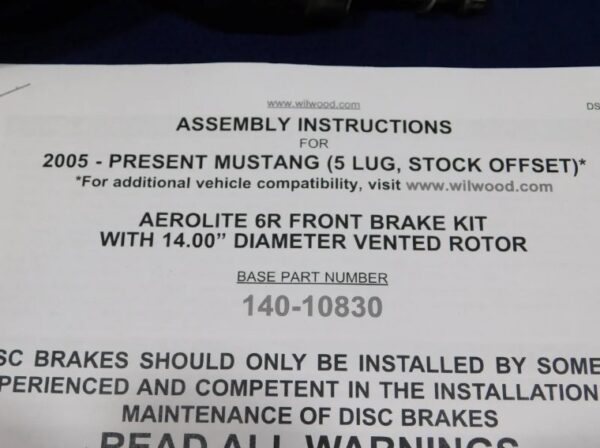 2006 Mustang GT 4.6L Wilwood Brake Kit (Complete, Front and Rear) - Image 10